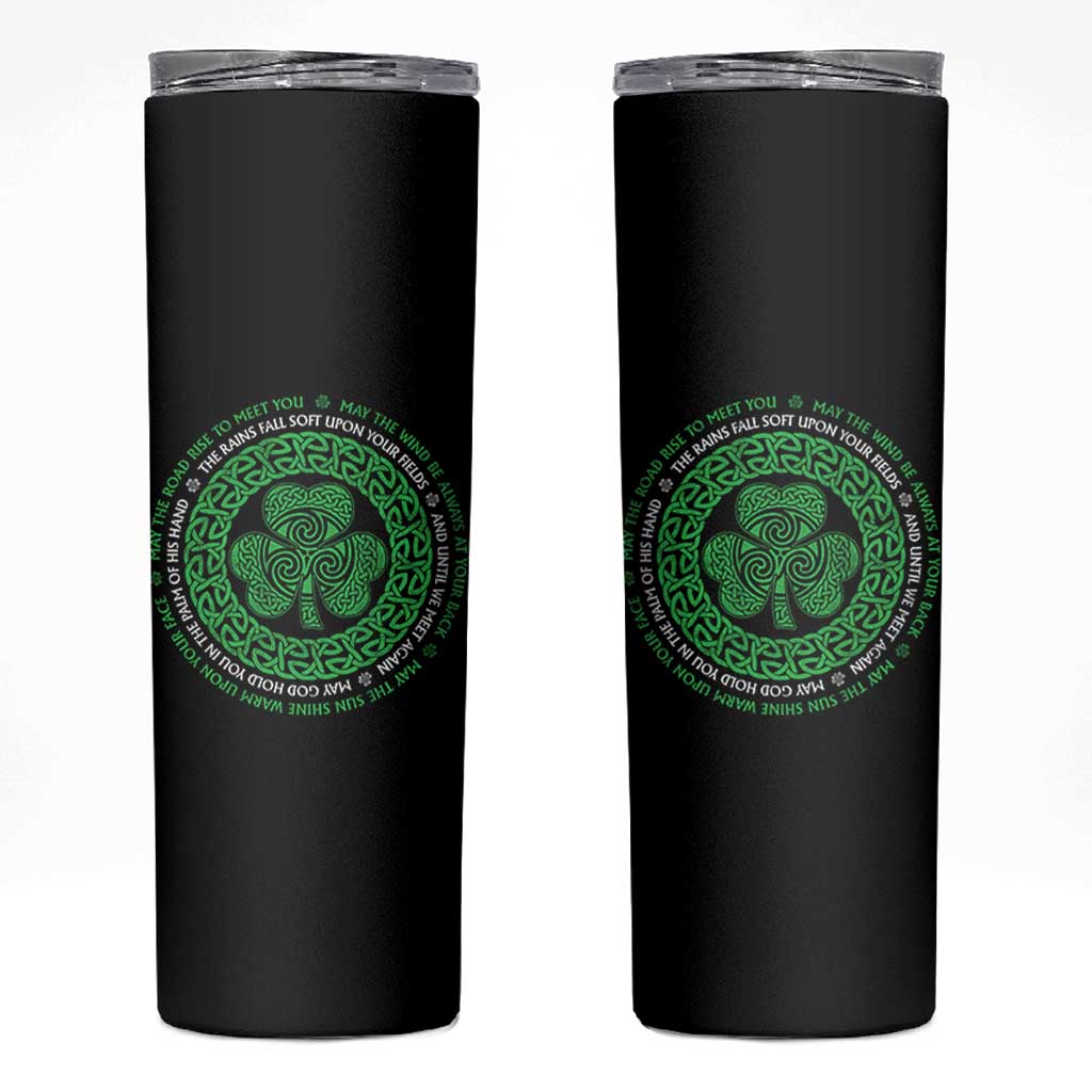 Irish Blessing May The Road Rise To Meet You Skinny Tumbler Celtic Knot Shamrock