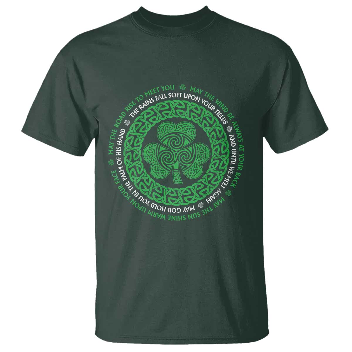 Irish Blessing May The Road Rise To Meet You T Shirt Celtic Knot Shamrock