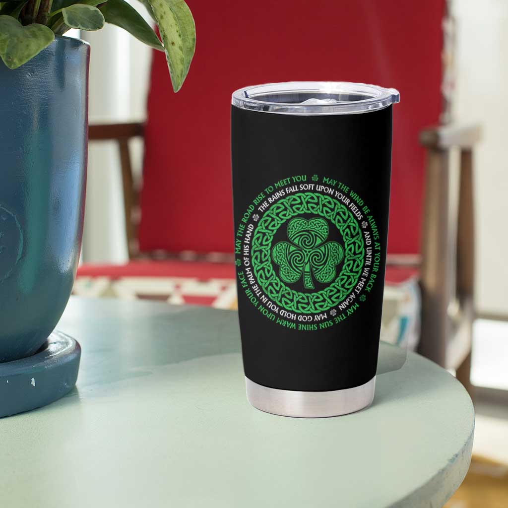 Irish Blessing May The Road Rise To Meet You Tumbler Cup Celtic Knot Shamrock
