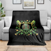 St Patricks Day Baseball Ice Cream Drip Home Plate Throw Blanket