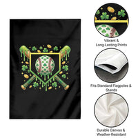 St Patricks Day Baseball Ice Cream Drip Home Plate Garden Flag