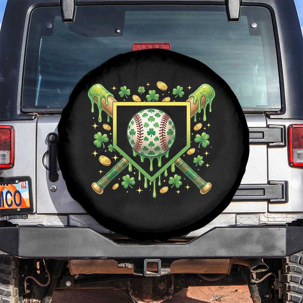 St Patricks Day Baseball Ice Cream Drip Home Plate Spare Tire Cover