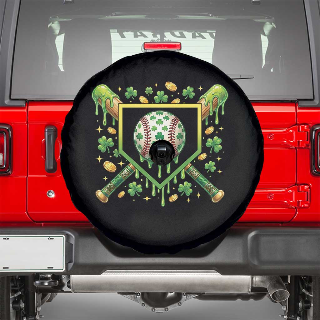 St Patricks Day Baseball Ice Cream Drip Home Plate Spare Tire Cover