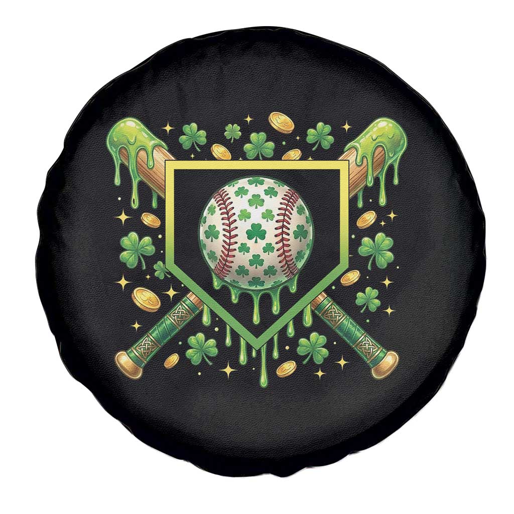 St Patricks Day Baseball Ice Cream Drip Home Plate Spare Tire Cover