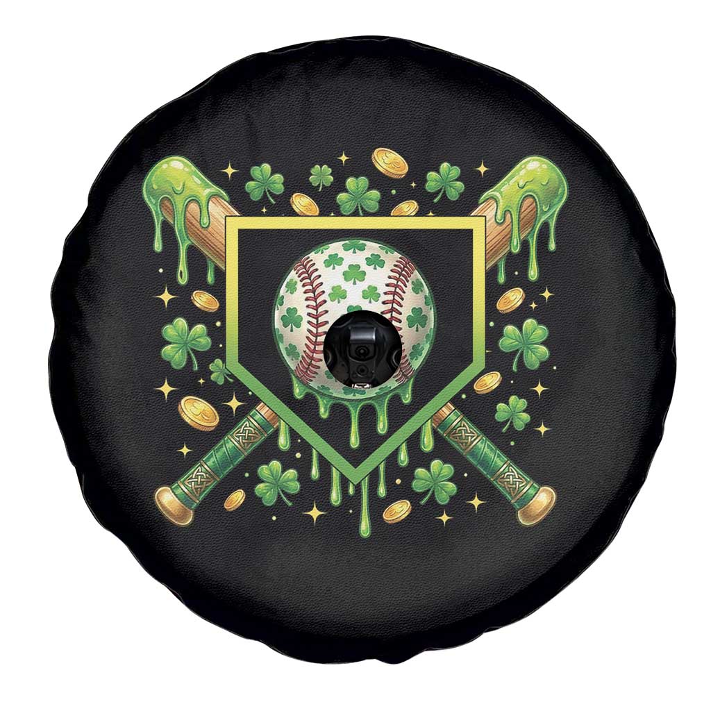 St Patricks Day Baseball Ice Cream Drip Home Plate Spare Tire Cover