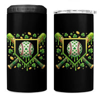 St Patricks Day Baseball Ice Cream Drip Home Plate 4 in 1 Can Cooler Tumbler