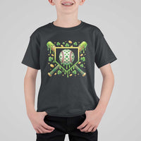 St Patricks Day Baseball Ice Cream Drip Home Plate T Shirt For Kid