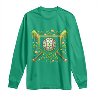 St Patricks Day Baseball Ice Cream Drip Home Plate Long Sleeve Shirt