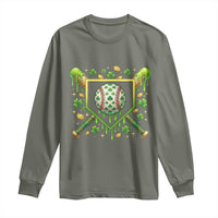 St Patricks Day Baseball Ice Cream Drip Home Plate Long Sleeve Shirt