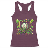 St Patricks Day Baseball Ice Cream Drip Home Plate Racerback Tank Top