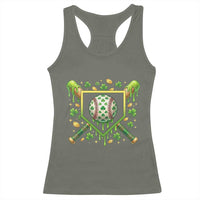 St Patricks Day Baseball Ice Cream Drip Home Plate Racerback Tank Top