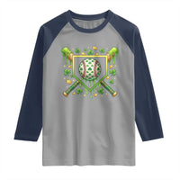 St Patricks Day Baseball Ice Cream Drip Home Plate Raglan Shirt