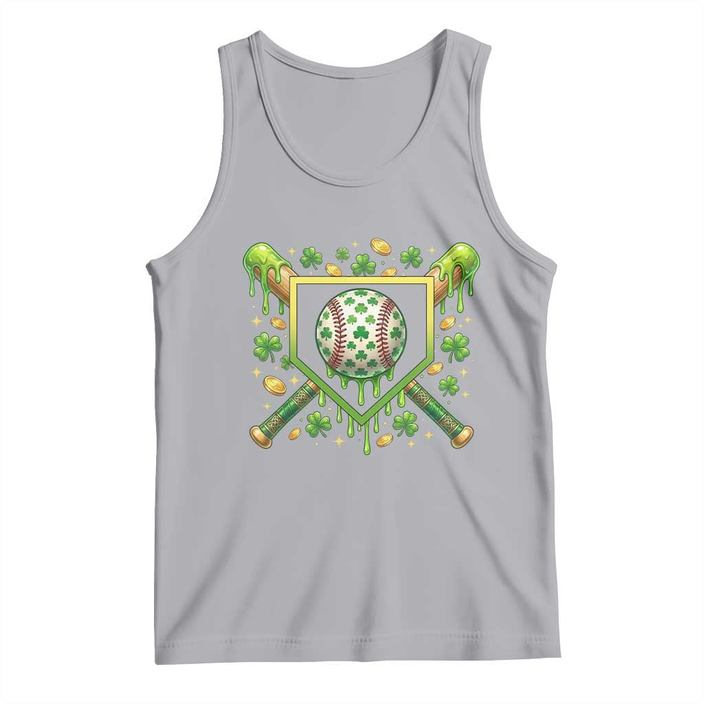 St Patricks Day Baseball Ice Cream Drip Home Plate Tank Top