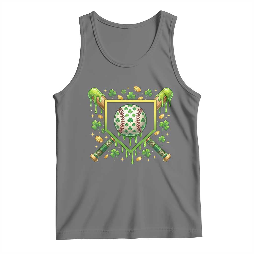 St Patricks Day Baseball Ice Cream Drip Home Plate Tank Top