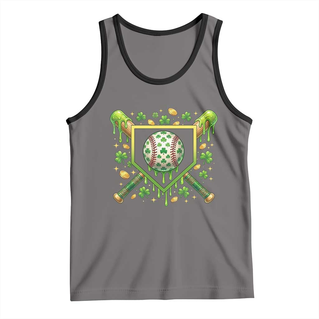 St Patricks Day Baseball Ice Cream Drip Home Plate Tank Top