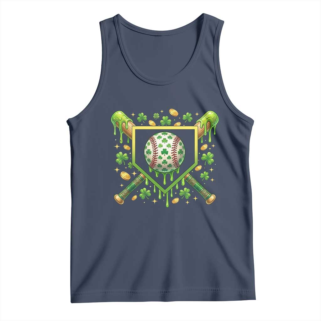St Patricks Day Baseball Ice Cream Drip Home Plate Tank Top