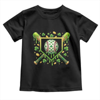 St Patricks Day Baseball Ice Cream Drip Home Plate Toddler T Shirt