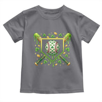 St Patricks Day Baseball Ice Cream Drip Home Plate Toddler T Shirt