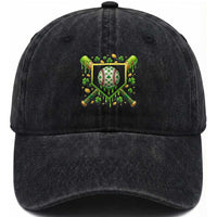St Patricks Day Baseball Ice Cream Drip Home Plate Washed Cotton Baseball Cap