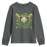 St Patricks Day Baseball Ice Cream Drip Home Plate Youth Sweatshirt