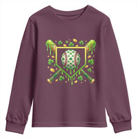 St Patricks Day Baseball Ice Cream Drip Home Plate Youth Sweatshirt
