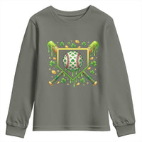 St Patricks Day Baseball Ice Cream Drip Home Plate Youth Sweatshirt