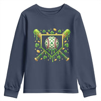 St Patricks Day Baseball Ice Cream Drip Home Plate Youth Sweatshirt
