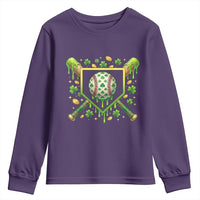 St Patricks Day Baseball Ice Cream Drip Home Plate Youth Sweatshirt