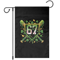 Funny St Patricks Day 67 Six Seven Baseball Ice Cream Drip Garden Flag