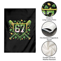 Funny St Patricks Day 67 Six Seven Baseball Ice Cream Drip Garden Flag