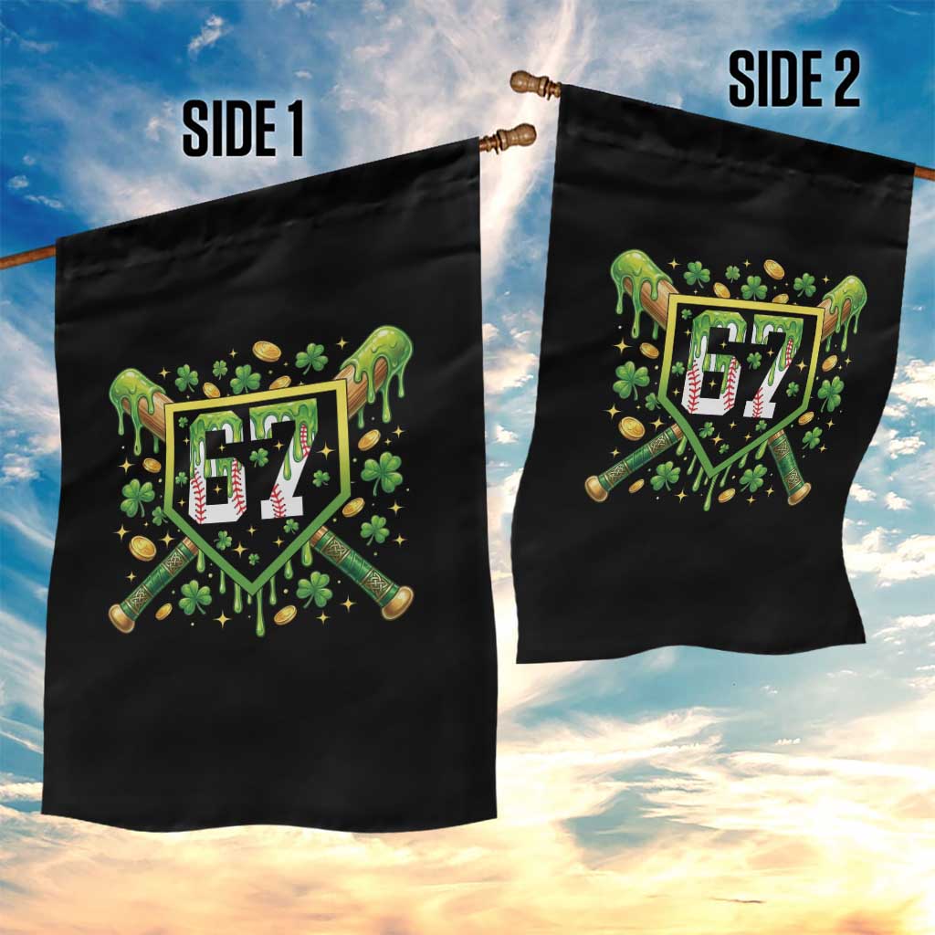 Funny St Patricks Day 67 Six Seven Baseball Ice Cream Drip Garden Flag