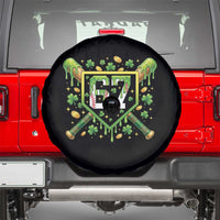 Funny St Patricks Day 67 Six Seven Baseball Ice Cream Drip Spare Tire Cover