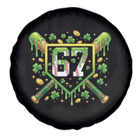 Funny St Patricks Day 67 Six Seven Baseball Ice Cream Drip Spare Tire Cover