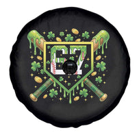 Funny St Patricks Day 67 Six Seven Baseball Ice Cream Drip Spare Tire Cover