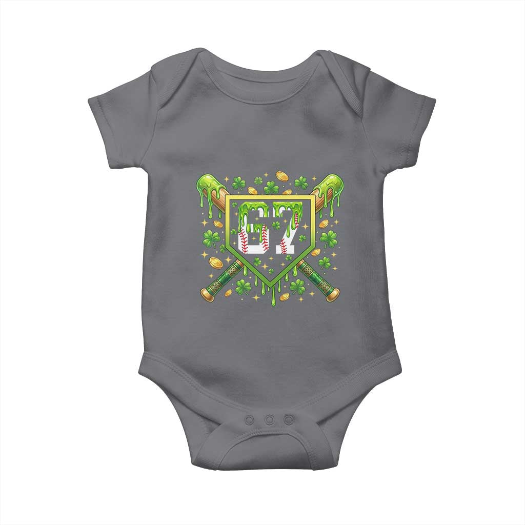 Funny St Patricks Day 67 Six Seven Baseball Ice Cream Drip Baby Onesie