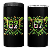 Funny St Patricks Day 67 Six Seven Baseball Ice Cream Drip 4 in 1 Can Cooler Tumbler