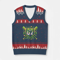 Funny St Patricks Day 67 Six Seven Baseball Ice Cream Drip V-Neck Knit Sweater Vest