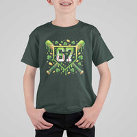Funny St Patricks Day 67 Six Seven Baseball Ice Cream Drip T Shirt For Kid