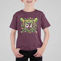Funny St Patricks Day 67 Six Seven Baseball Ice Cream Drip T Shirt For Kid