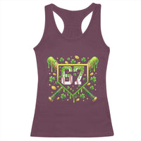Funny St Patricks Day 67 Six Seven Baseball Ice Cream Drip Racerback Tank Top
