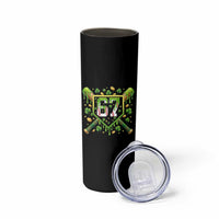 Funny St Patricks Day 67 Six Seven Baseball Ice Cream Drip Skinny Tumbler