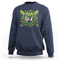 Funny St Patricks Day 67 Six Seven Baseball Ice Cream Drip Sweatshirt