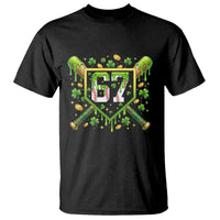 Funny St Patricks Day 67 Six Seven Baseball Ice Cream Drip T Shirt