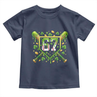 Funny St Patricks Day 67 Six Seven Baseball Ice Cream Drip Toddler T Shirt