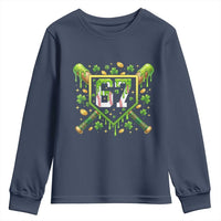 Funny St Patricks Day 67 Six Seven Baseball Ice Cream Drip Youth Sweatshirt