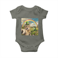 St Patricks Day Cat Selfie with Leprechaun Baby Onesie