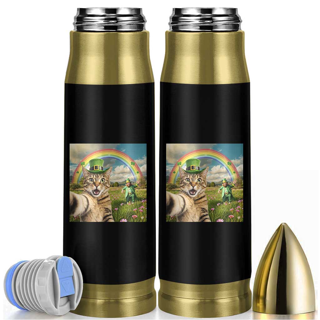 St Patricks Day Cat Selfie with Leprechaun Bullet Tumbler
