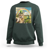 St Patricks Day Cat Selfie with Leprechaun Sweatshirt