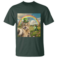 St Patricks Day Cat Selfie with Leprechaun T Shirt