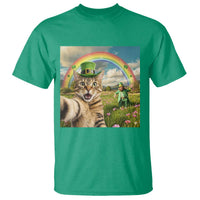 St Patricks Day Cat Selfie with Leprechaun T Shirt